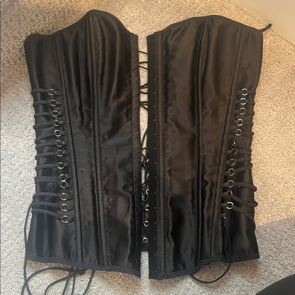 Frederick’s Black Lace-Up Corset L